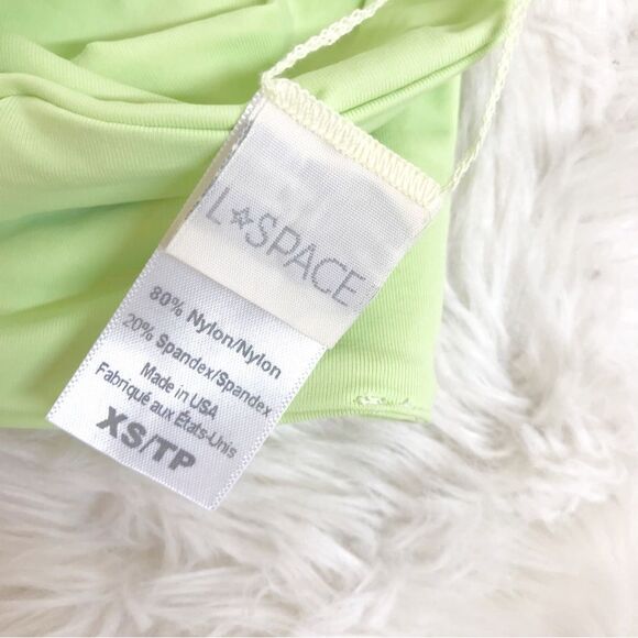 L*SPACE Parker Pastel Green Wide Strap Bandeau Bikini Top Sports Bra Size XS - Picture 5 of 6